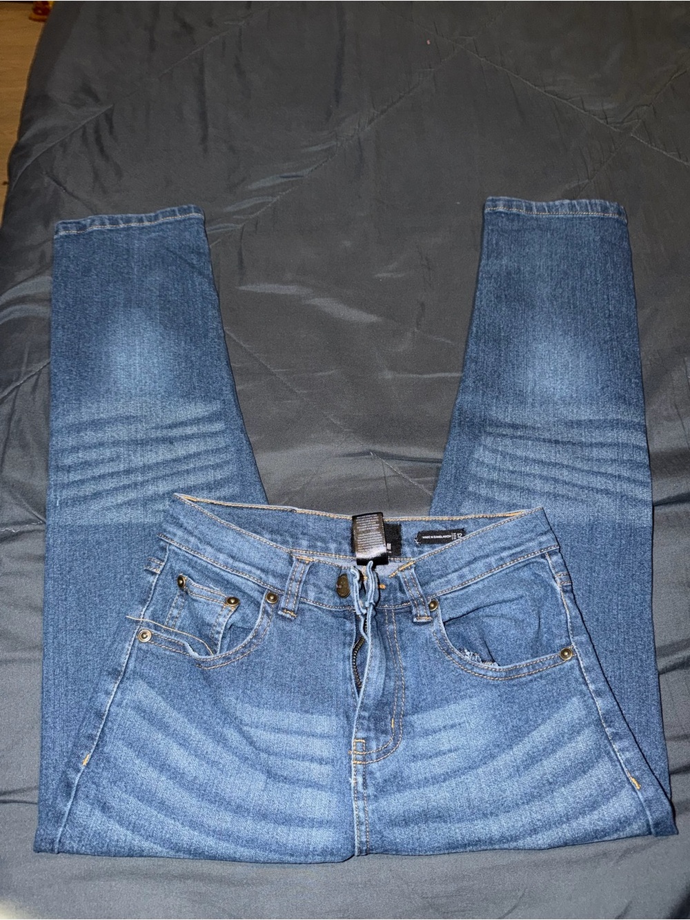 Kids Stretch Blue Denim Jeans — Classic Slim Fit